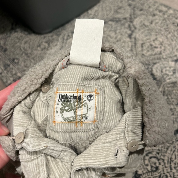 Timberland Boys Jacket 18 M Brown Tan Corduroy Trucker Winter Removable Collar - Picture 4 of 5